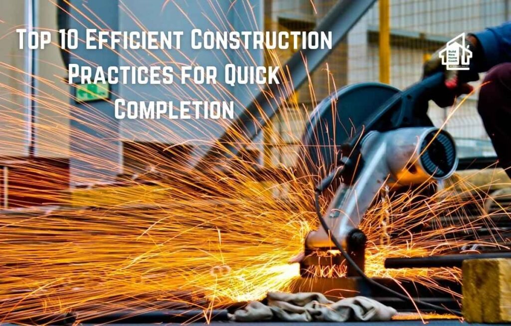 Construction worker using a grinder for metal construction parts